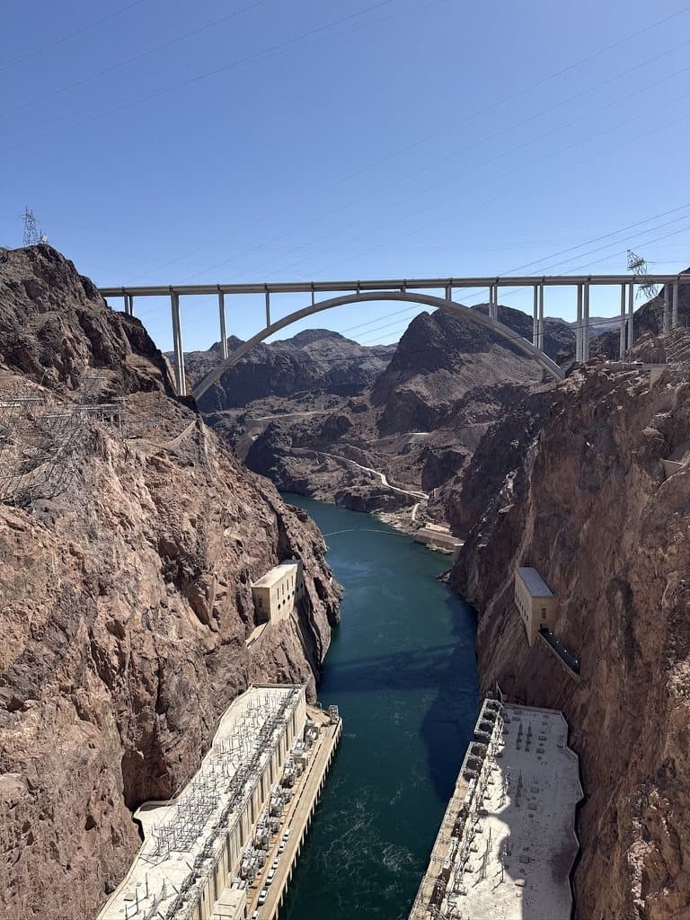 Bridge spanning the Colorado River canyon
